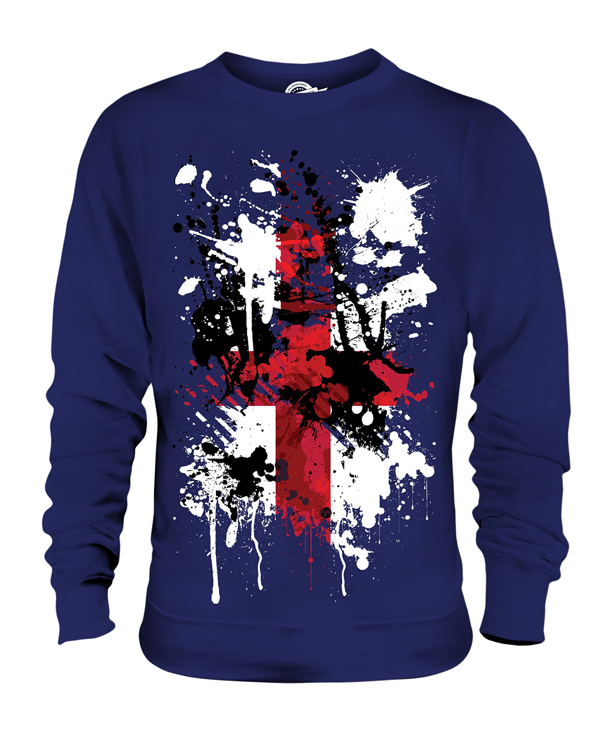 Candymix - Anglia krzyż św. Jerzego abstrakcyjny nadruk flagi - bluza unisex męski damski sweter sweter top, granatowy, 3XL