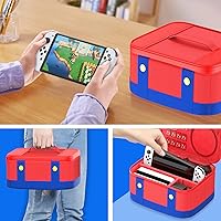 Vista 2 de Funda de interruptor para Switch Switch OLED y accesorios de interruptor, funda de viaje para consola Nintendo Switch OLED, funda de transporte