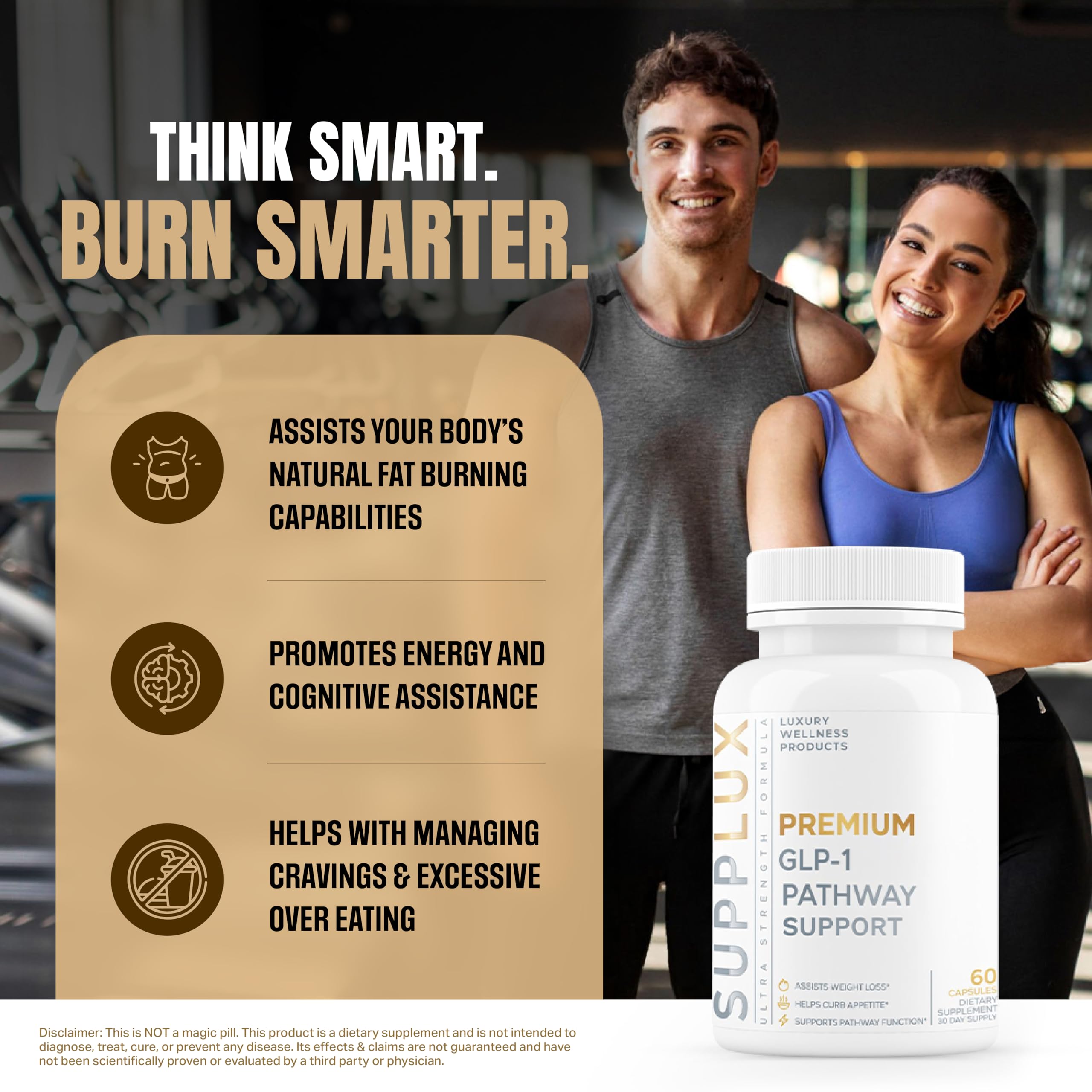 PREMIUM GLP-1 Weight Loss Support - Assists Metabolic Pathways Linked to GLP-1 Signaling - Promotes Weight Loss for Women & Men, Helps Appetite Control & Promotes Energy - 3rd Party Tested - 60 Pills — Amazon image 3