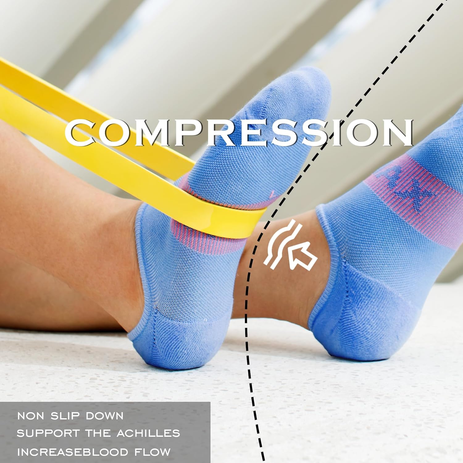 BRISIRA Coolmax Bamboo Viscose Compression No Show Socks Moisture Wicking Cushion Short Low Cut Ankle Athletic Sock for Golf