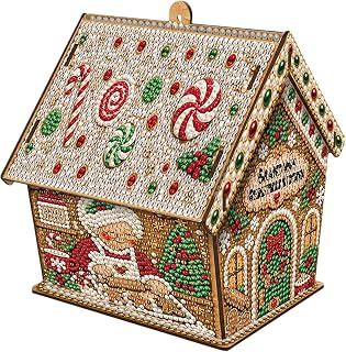 C'eitura Gem Mosaic Grandma Christmas Kitchen Kit Hanging Decor | Holiday Wall Decoration Gift with Resin Gems Dotting Pen Adhesive And Step-by-Step Instructions