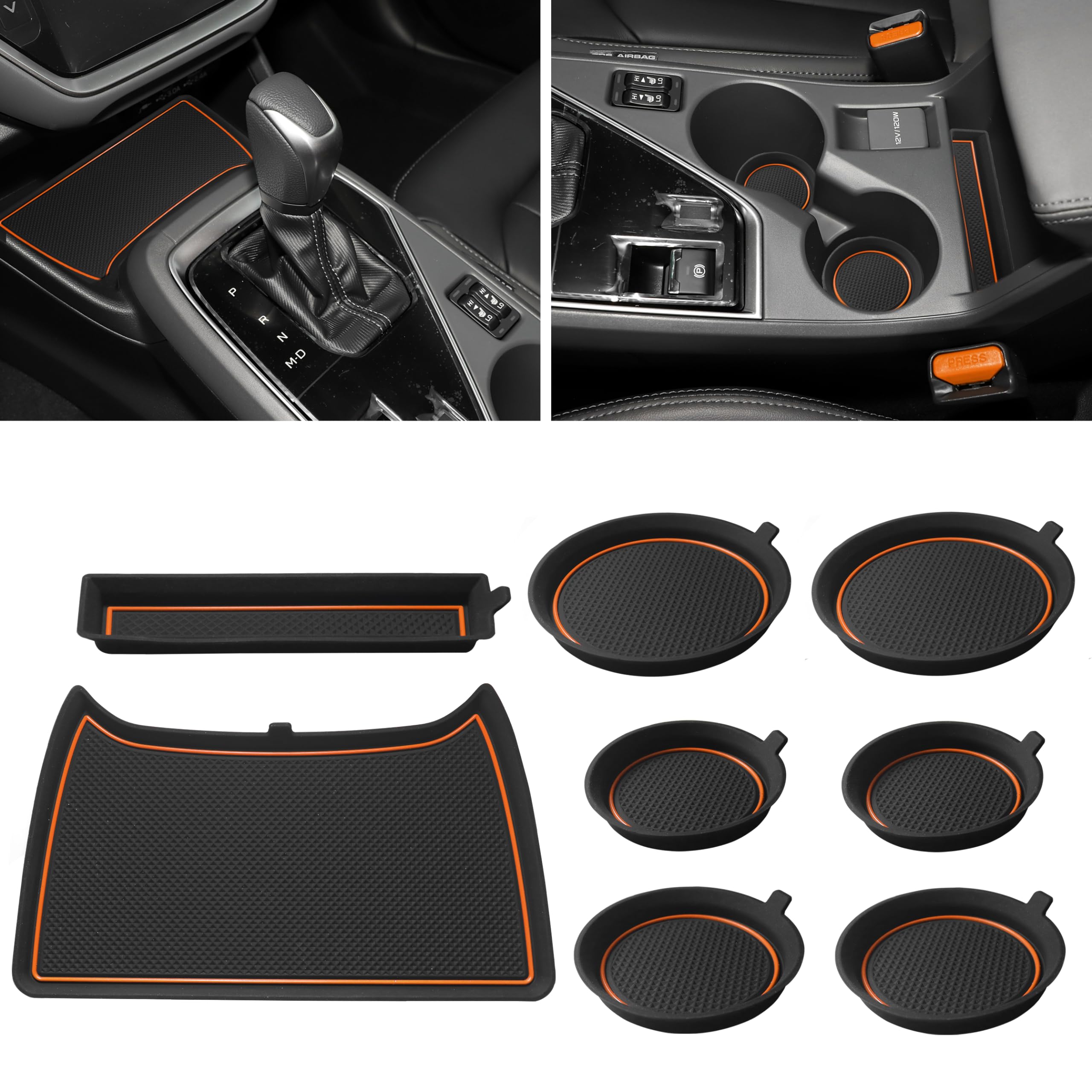 Inserts de porte-gobelet Subaru Crosstrek 2024 anti-poussière pour éliminer les bruits de console