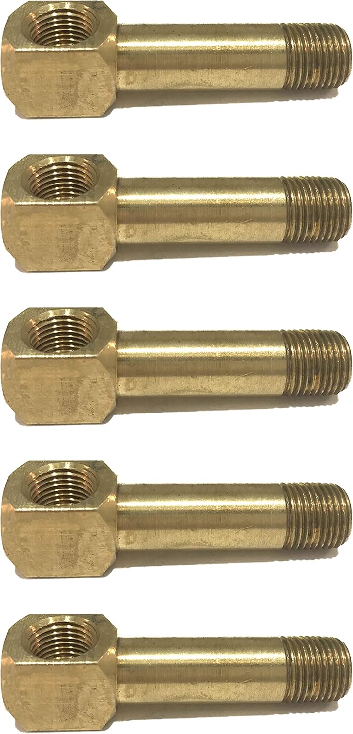 Brass 1/8 Long Street Elbow, 1-11/16 Long, D.O.T. Approved (Qty 05)