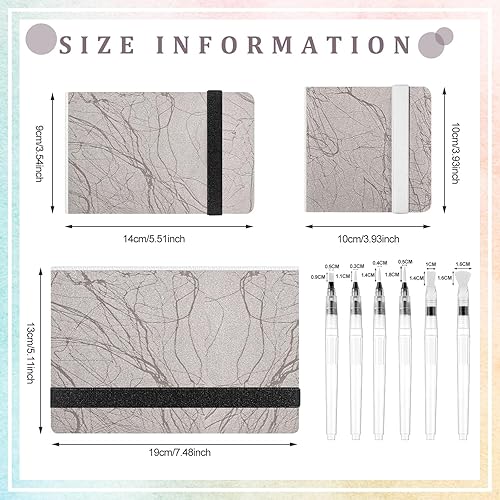Miniatura 2 de Resholder 3 cuadernos de bocetos de papel de acuarela con 6 bolígrafos de acuarela de 7.485.513.93 pulgadas, 3 tamaños diferentes de acuarela,