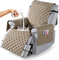 Vista 27 de TAOCOCO Fundas reclinables 100% impermeables, fundas de sofá reclinable con correas para las piernas, funda de sofá reclinable reversible para silla