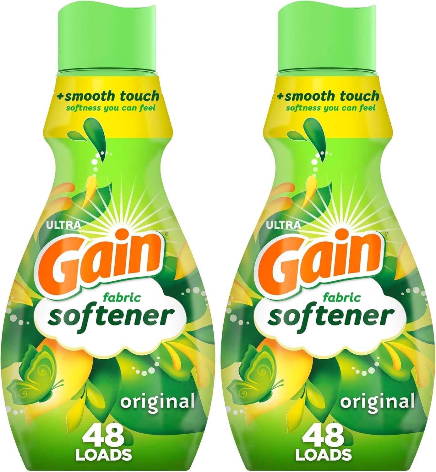 Gain Liquid Fabric Softener,Original Scent,35 FL OZ LIQ.,48 Loads,Smooth Touch - softness you can feel,(Pack of 8)