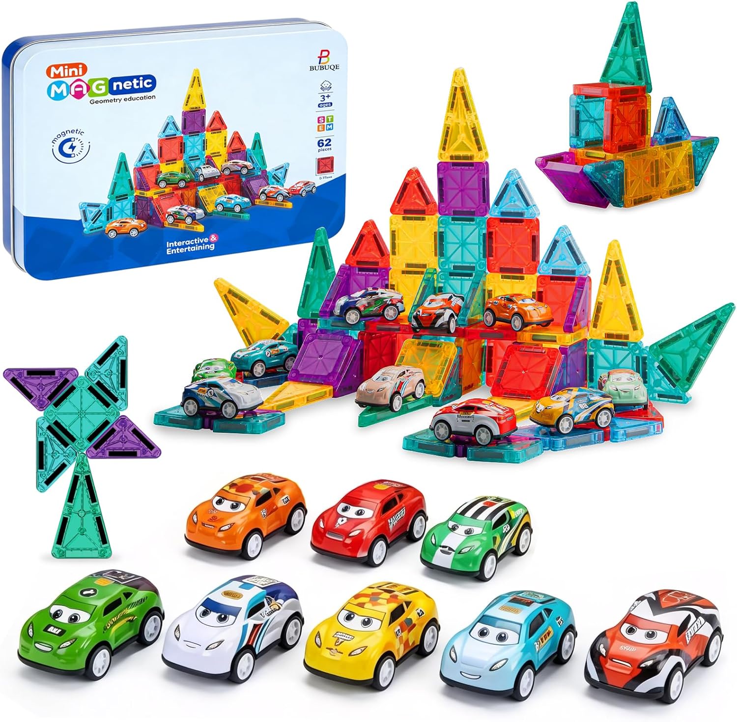 Magnetic Tiles Mini Travel Toddler Set Magnetic Blocks Building Kids Toys