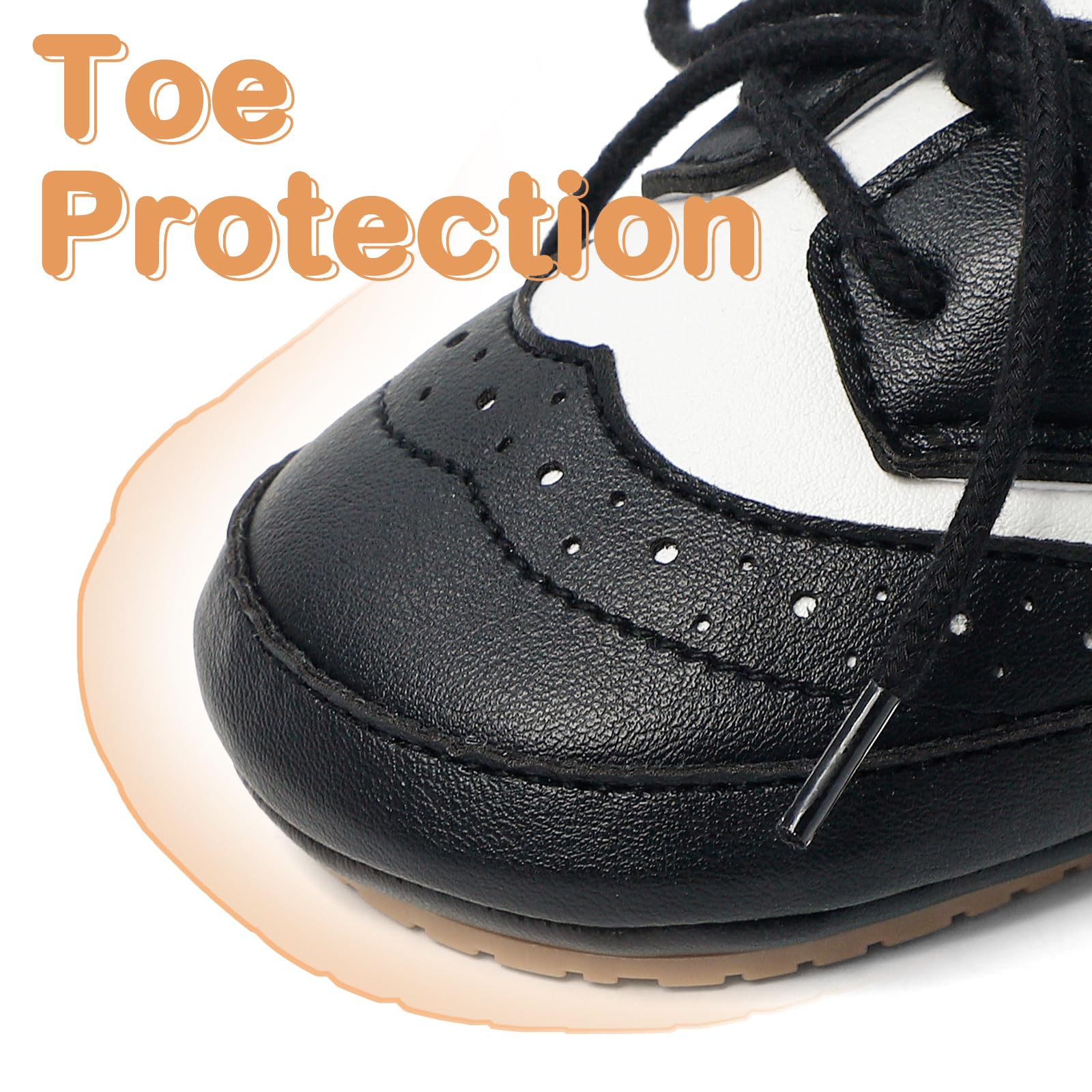 LACOFIA Baby Boys Shoes Infant Anti-Slip Soft Sole First Walking Shoes Casual Lace-up Prewalkers — view 3