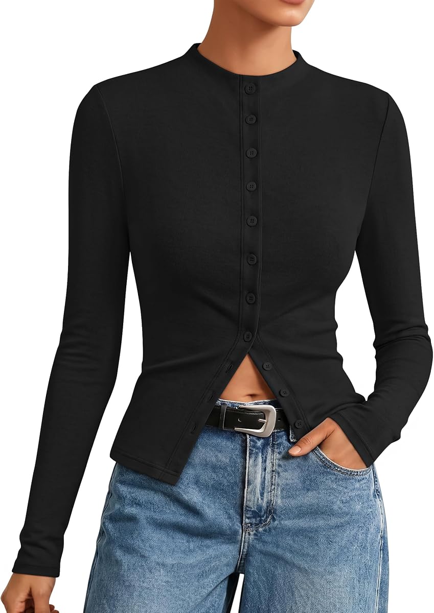 ZESICA Women's Fall Long Sleeve Button Lightweight Cardigan Sweaters