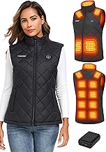 Gokozy Heated Gilet for Women with 15 Heat Zones 20000mAh 12V Battery Pack Ultra-Lightweight & Waterproof Winter Wear for Outdoor/Skiing/Gifts