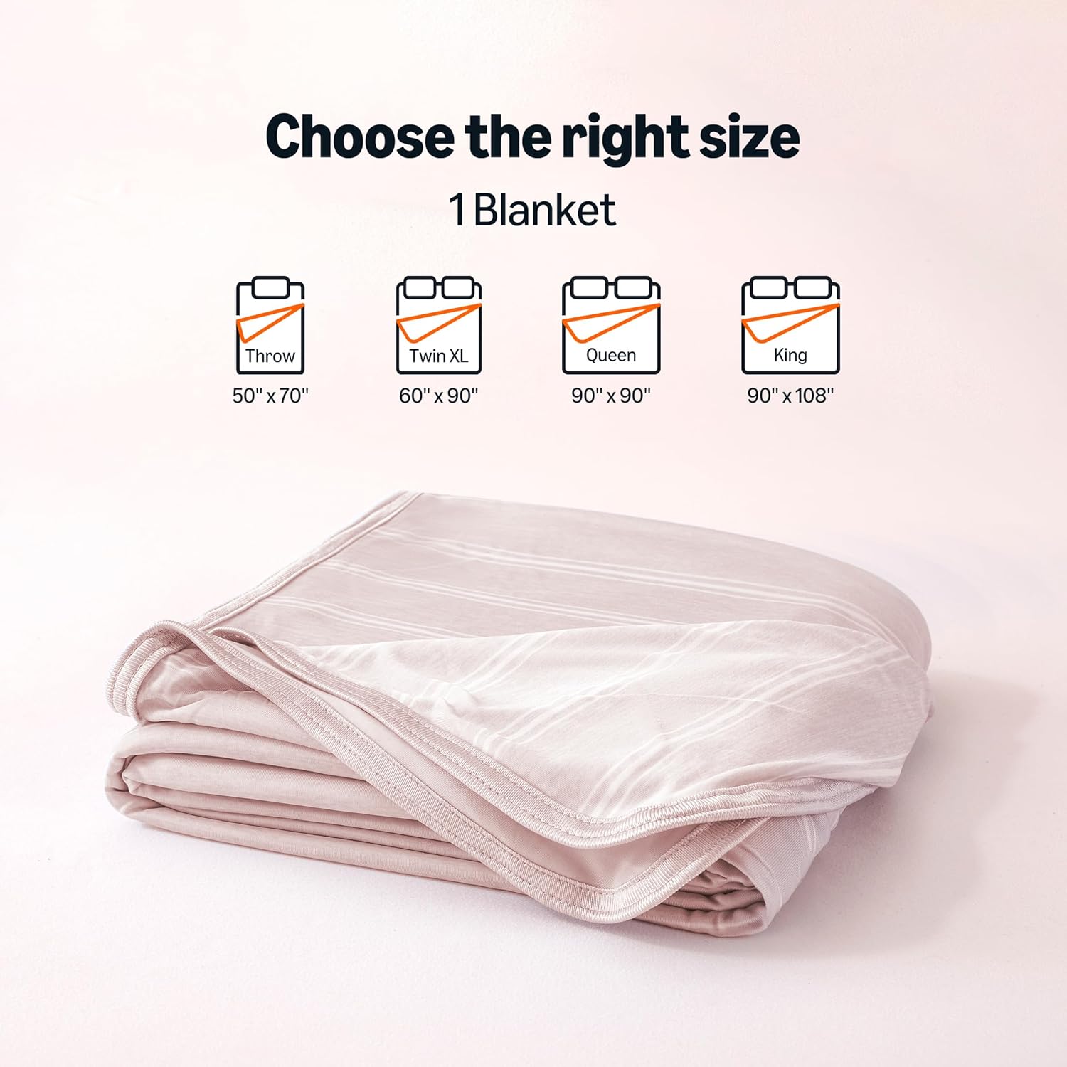 Amazon Basics Striped Cooling Blanket for Hot Sleepers, Reversible Lightweight Thin Throw Blanket for Bed, Couch and Sofa, King (90" x 108"), Pink Striped