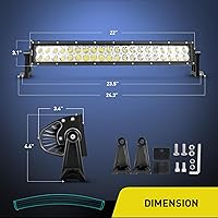 Vista 2 de Nilight - 70015C-A LED Light Bar 22Inch 120W Curved Spot Flood Combo LED Driving Lamp Off Road Lights LED Work Light for Trucks Boat Jeep Lamp,2