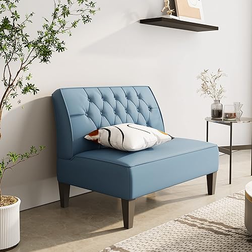 Miniatura 5 de annjoe Sofá de Dos Plazas Settee con Botones Capitoné Tapizado Sofá Respaldo con Hebilla Sofá Banqueta Banco para Comedor Sala de Estar Dormitorio