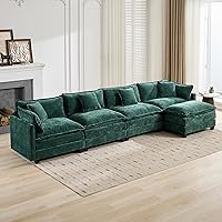 Vista 13 de Modernos y acogedores sofás seccionales para sala de estar, cómodos sofás seccionales verdes, sofá para sala de estar, sofás y sofás (negro, otomano)