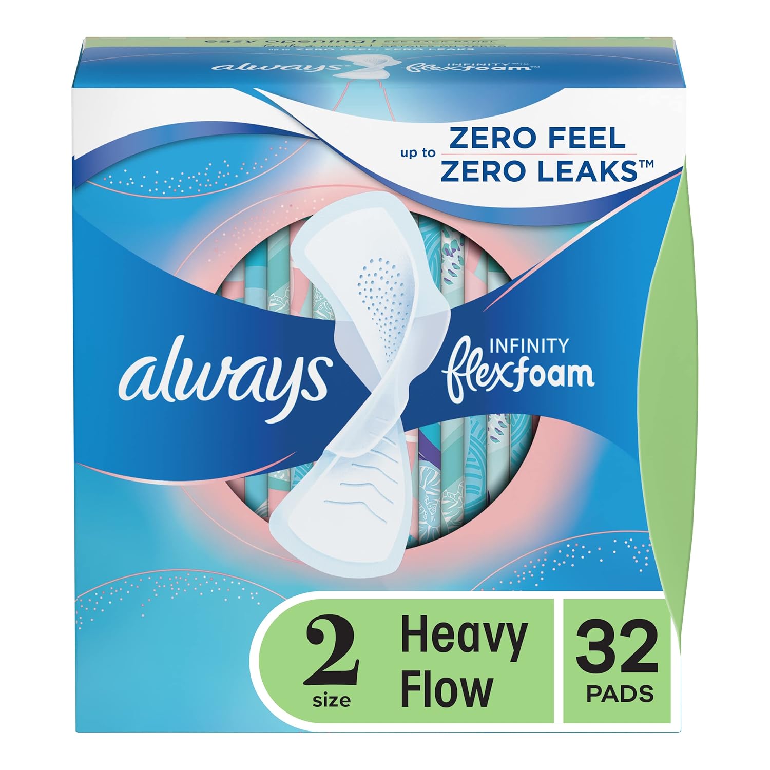 Absorventes Femininos Always Infinity Tamanho 2 para Fluxo Intenso, 32 Unidades em Flexfoam