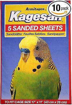 Kagesan RED BIRD CAGE SAND PAPER SHEETS 2X5 PACK = 10 SHEETS 17"X11" 43X28
