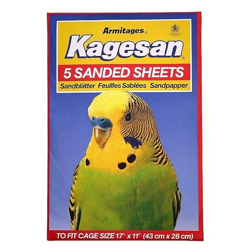 Kagesan Juego de 10 hojas de papel de lija para jaula de pájaros, color rojo, 2 x 5 unidades