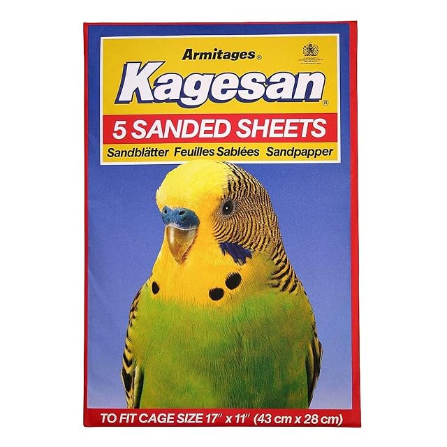 Kagesan Juego de 10 hojas de papel de lija para jaula de pájaros, color rojo, 2 x 5 unidades