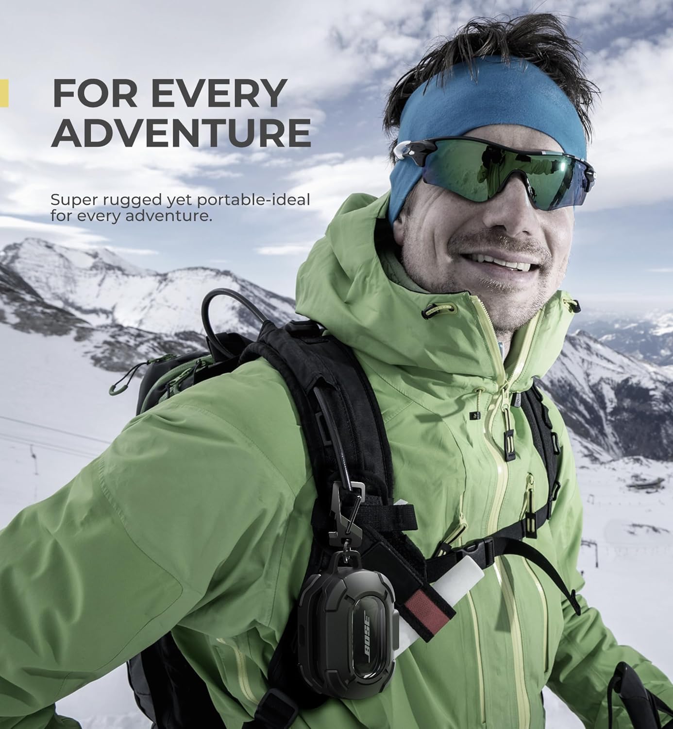 Dexnor for Bose QuietComfort Earbuds Protective Case with Drop-Proof Lock, Shockproof Rugged Bumper Cover with Carabiner & Keyring for Bose QuietComfort Earbuds 2024 Black（Charger not Included） - Image 7