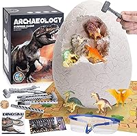 Vista 11 de Kit de excavación de huevos de dinosaurio jumbo, juguetes de dinosaurio para niños de 5 a 7 años, huevos de dinosaurio con 12 dinosaurios