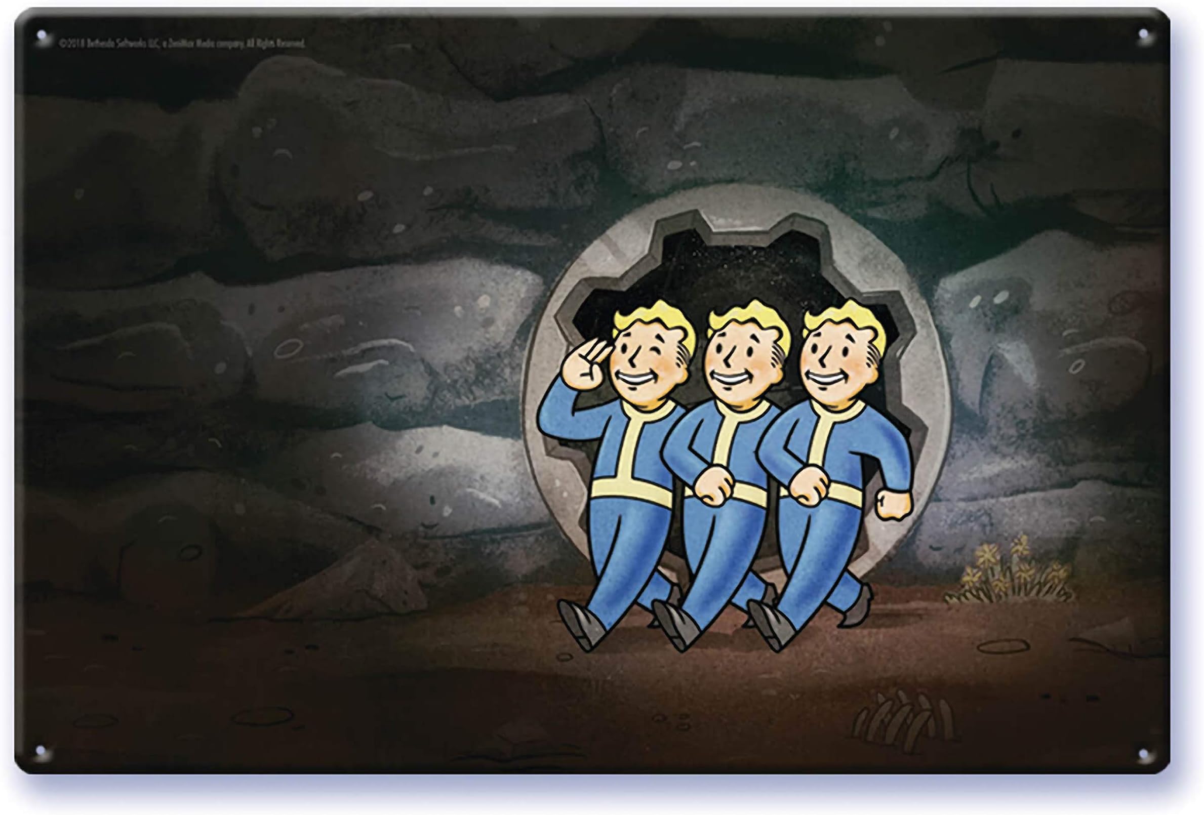 Fallout 76 Vault Boy Key Art Metal Lithograph