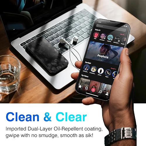 Miniatura 8 de Paquete de 4 protectores de pantalla para iPhone 13 Pro Max 6.7 pulgadas con 2 protectores de lente de cámara, protección contra caídas película de