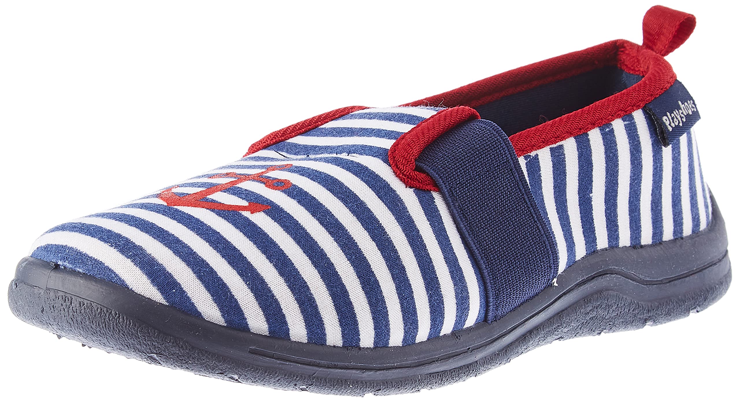 Playshoes Unisex Kid's Anti-Slip Shoes Building Side Pantuflas, Blue Navy White 171, 2.5 UK
