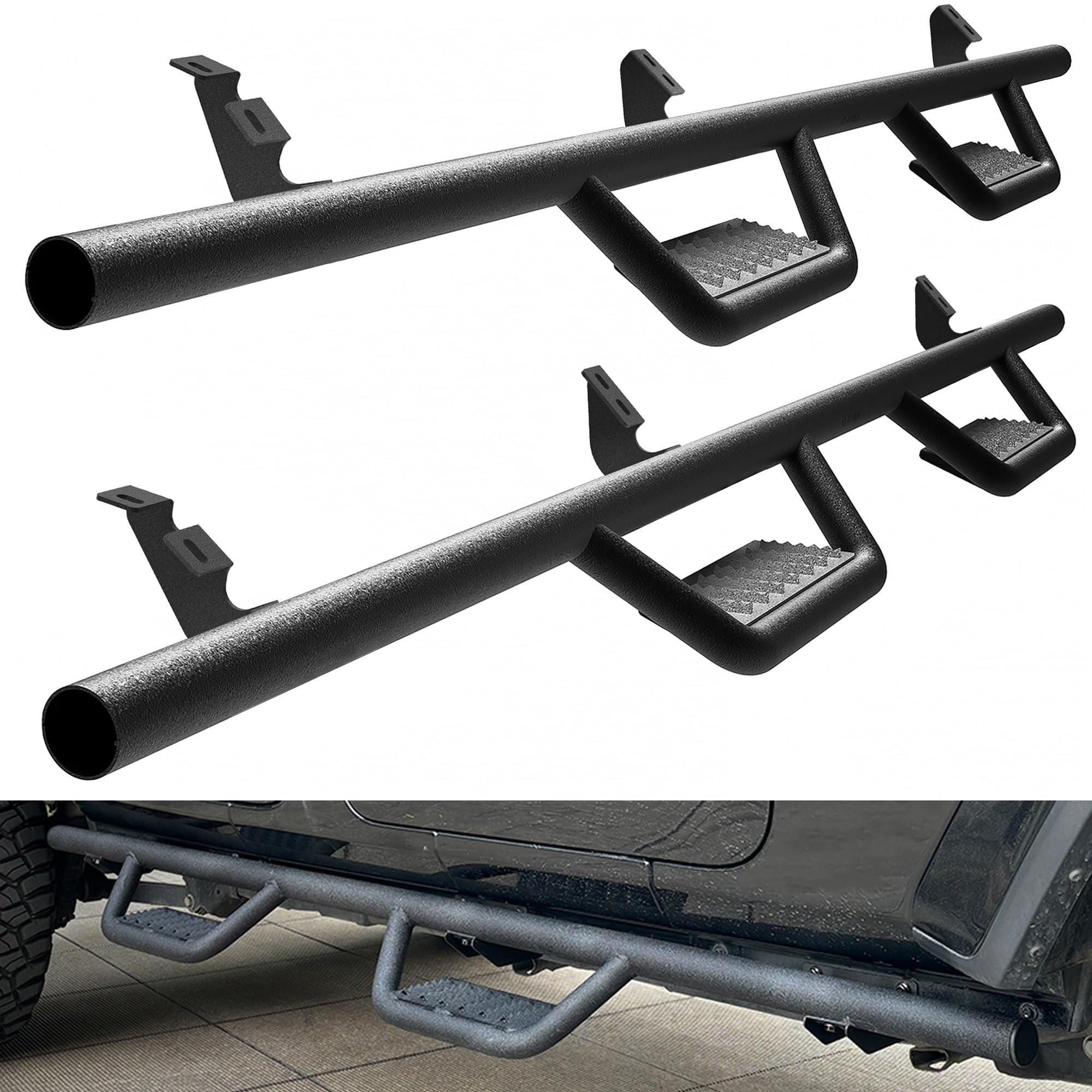 Tiezful Running Boards Compatible with Toyota Tacoma 2025 2024 Double Cab Side Steps, Drop Down Side Steps Step Bars Side Rails 5'' Steps with Heavy