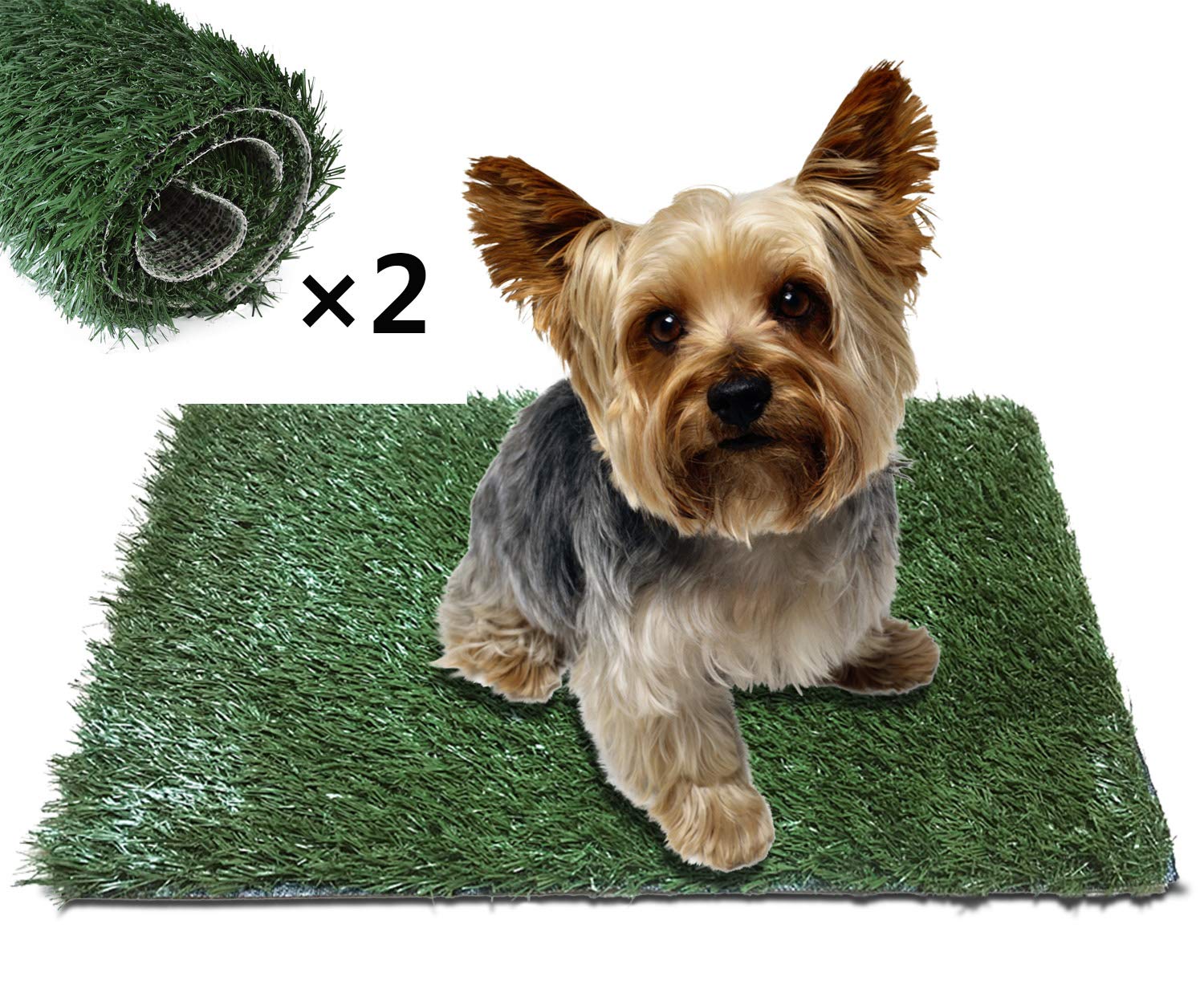 ROMAY Artificial Grass 2 Pack 16x24in Fake Grass Dog Grass Replacement Mats for Indoor and Outdoor Dogs Training Apartment Patio Lawn Decor