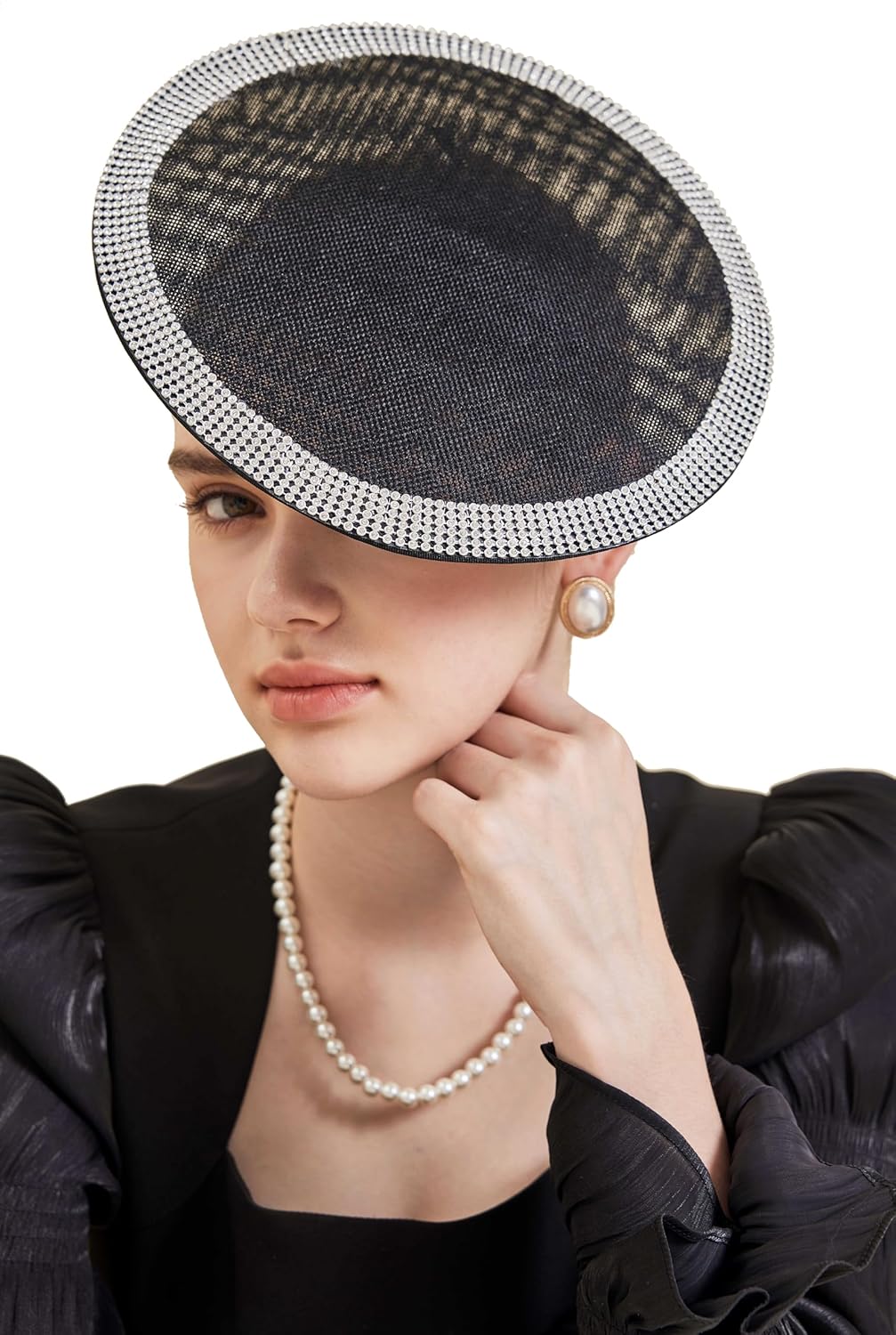 ファシネーターティーパーティーファシネーターハット、ファシネーターハットヘッドバンド、カクテルマリージウェディングドレスヘッドバンド  花嫁の母親のためのエレガントな黒のウェディング ファシネーター、羽と花が付いた黒のファシネーター、大きな朝のウェディング ... Gionforsy ファシネーターハット ティーパーティーハット ヘッドバンド 女性用 カクテルハット 結婚式用