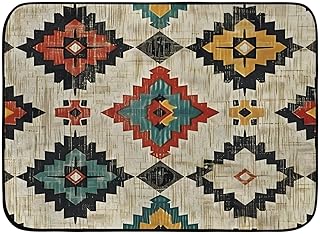 Quilted Patch Pattern Area Rug, Washable Rug 58x80in, Soft Microfiber No...