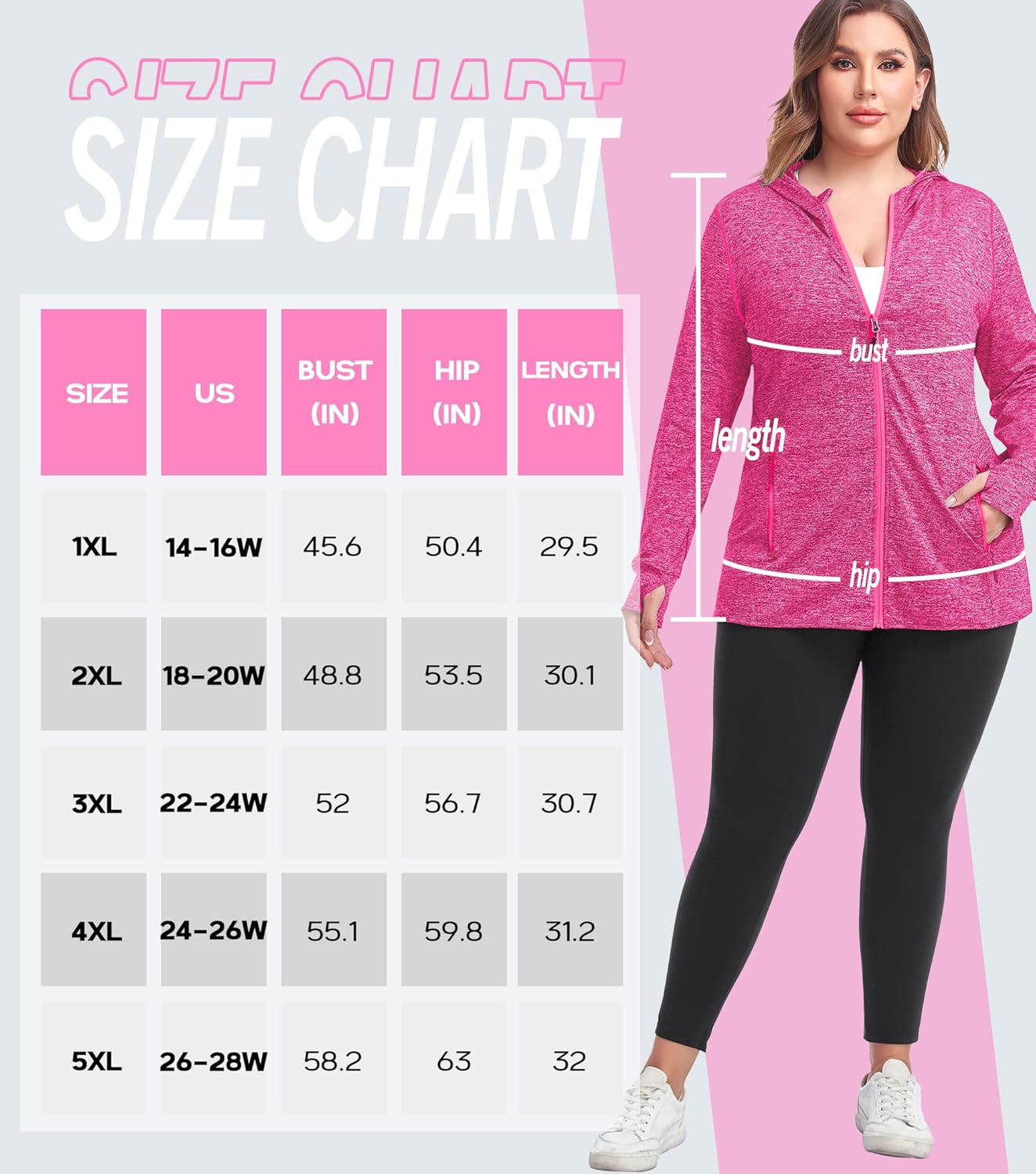 COOTRY Womens Plus Size Workout Jackets Full Zip Up Lightweight Athletic Running Hoodies with Thumb Holes - Image 5