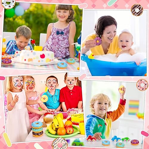 Miniatura 6 de Lenwen Bolas antiestrés con forma de dona arcoíris de 3 pulgadas, dona de levantamiento lento, regalos de fiesta, alivio del estrés, bola para