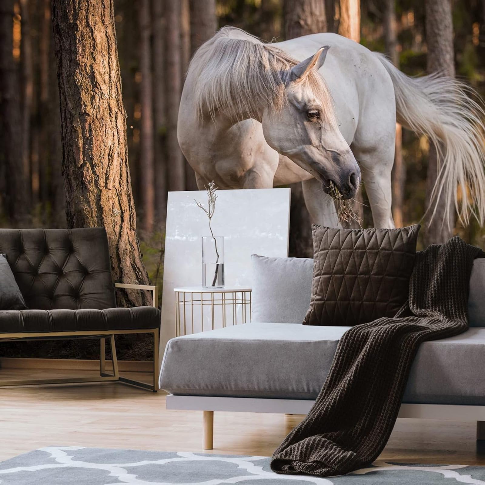 Kfjhgbdshhj 3D Mural Photo Mural-Wallpaper Horse - For Living Room Bedroom - 3D Effect - Landscape,300Cmx210cm Poster - Wall Sticker - Frameless Picture