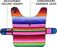 Vista 4 de Poncho de perro hecho a mano de Authentic Mexican Blanket ropa para perros, suéter, abrigo, XS, Rosado