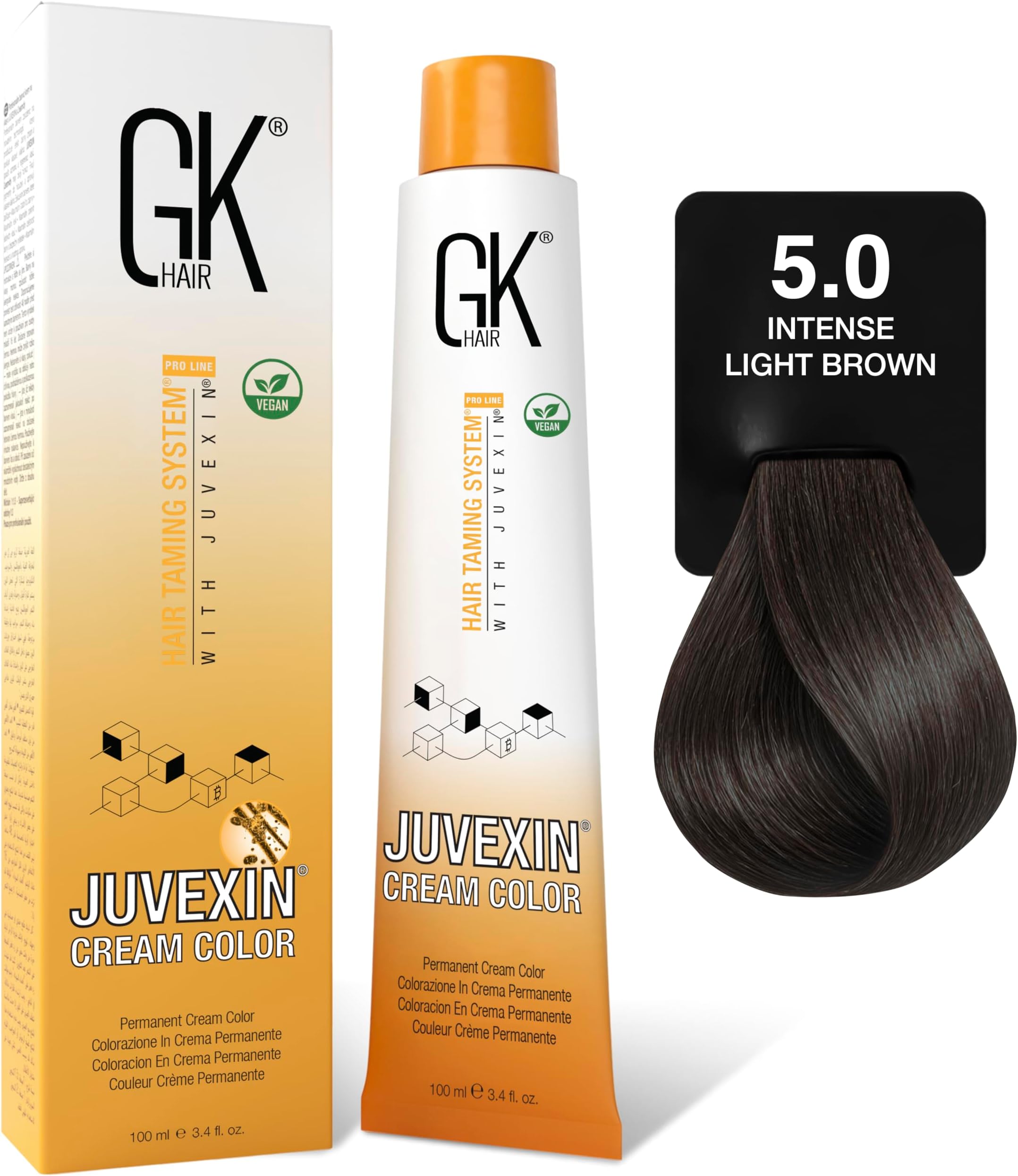 GK HAIR Global Keratin Professional Hair Color Cream Tube (3.4 Fl Oz/100ml) Nourishing & Cleansing Colors for Styling High Performance Long Lasting Semi Permanent Natural Toner Dye