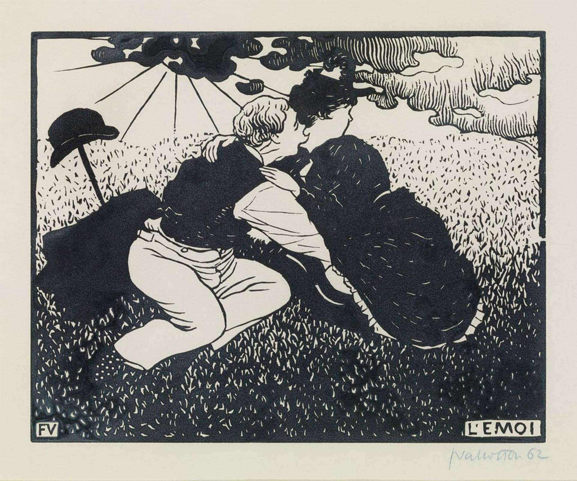 POSTERIIk Vintage Classic Picture Landscape Artwork Emoi by Felix Edouard Vallotton Portrait Canvas Painting for Office Home Decor 60x90cm