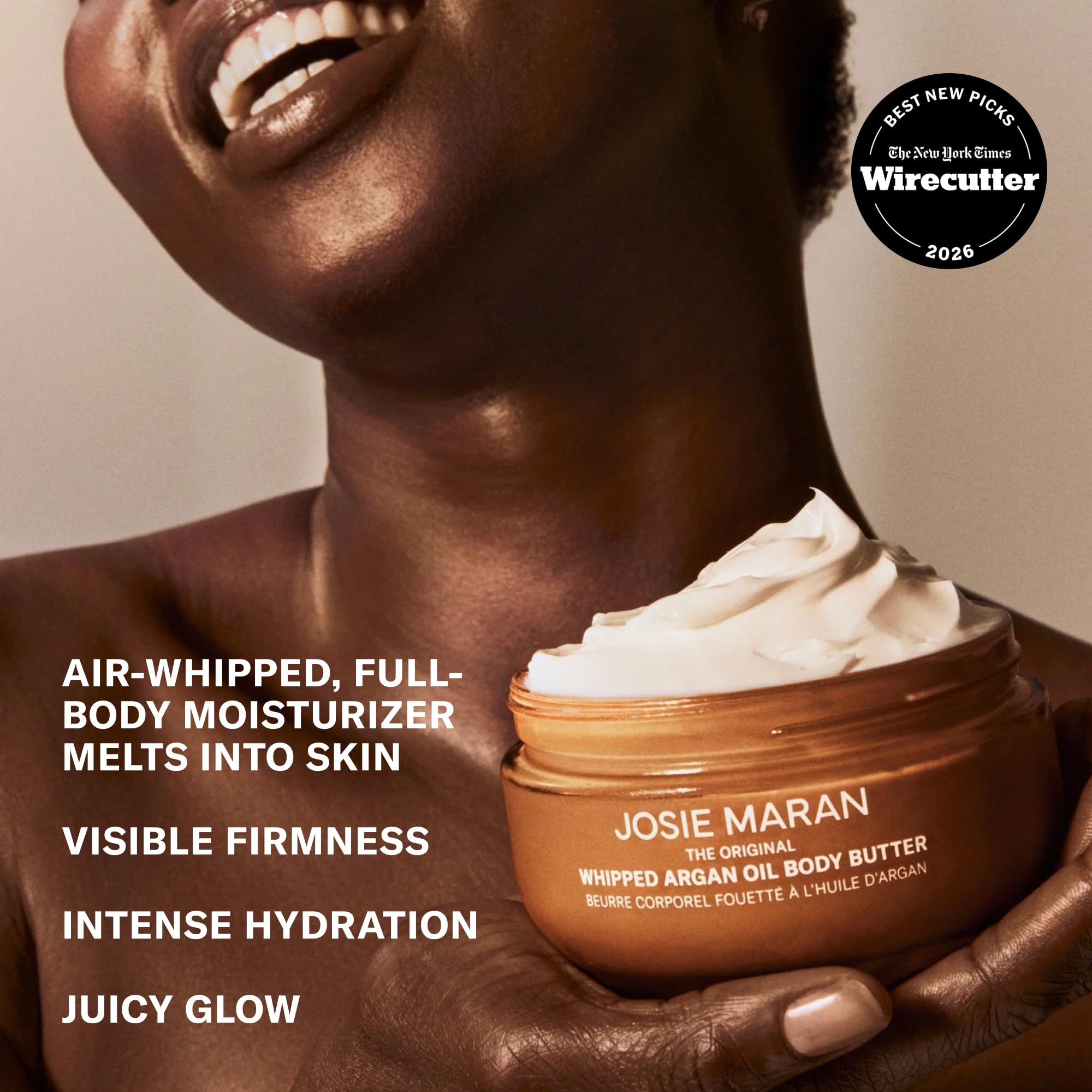 Josie Maran Whipped Beurre corporel ultra hydratant à l'huile d'argan (240 ml, Vanilla Peach)