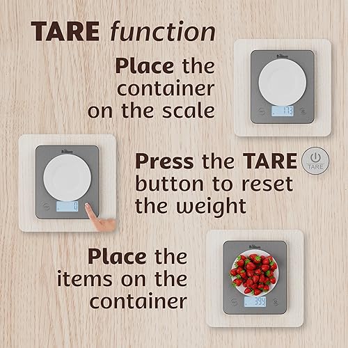 Miniatura 4 de Báscula de alimentos inteligente, báscula digital de cocina con aplicación, calculadora nutricional para calorías, macros, proteínas, 5 unidades,