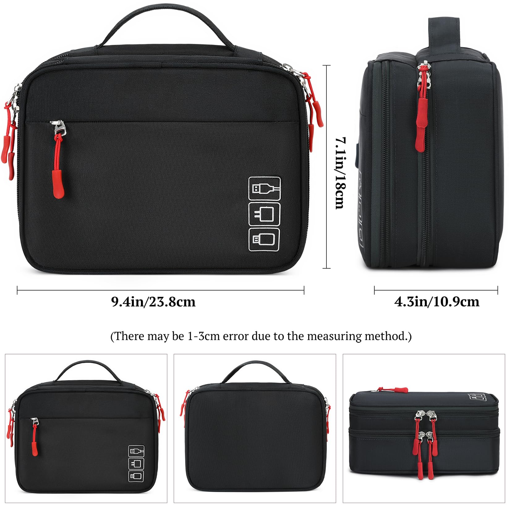 Custodia Impermeabile Per Cavi E Accessori - Grigio, Tessuto Resistente, Ideale Per Viaggi E Ufficio