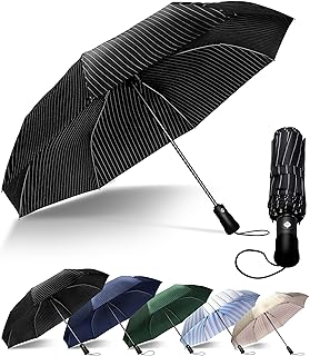 Chakipee Paraguas Plegable Antiviento Hombres - Paraguas Resistente al Viento, Paraguas Automático Portátil Compacto de Vi...