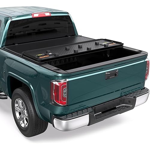 5FT Hard Tri Truck Bed Tonneau Cover Compatible for 2015-2026 GMC Canyon Chevy Colorado Pickup Aluminum Short Bed, 60 inch w/Secure Clamps