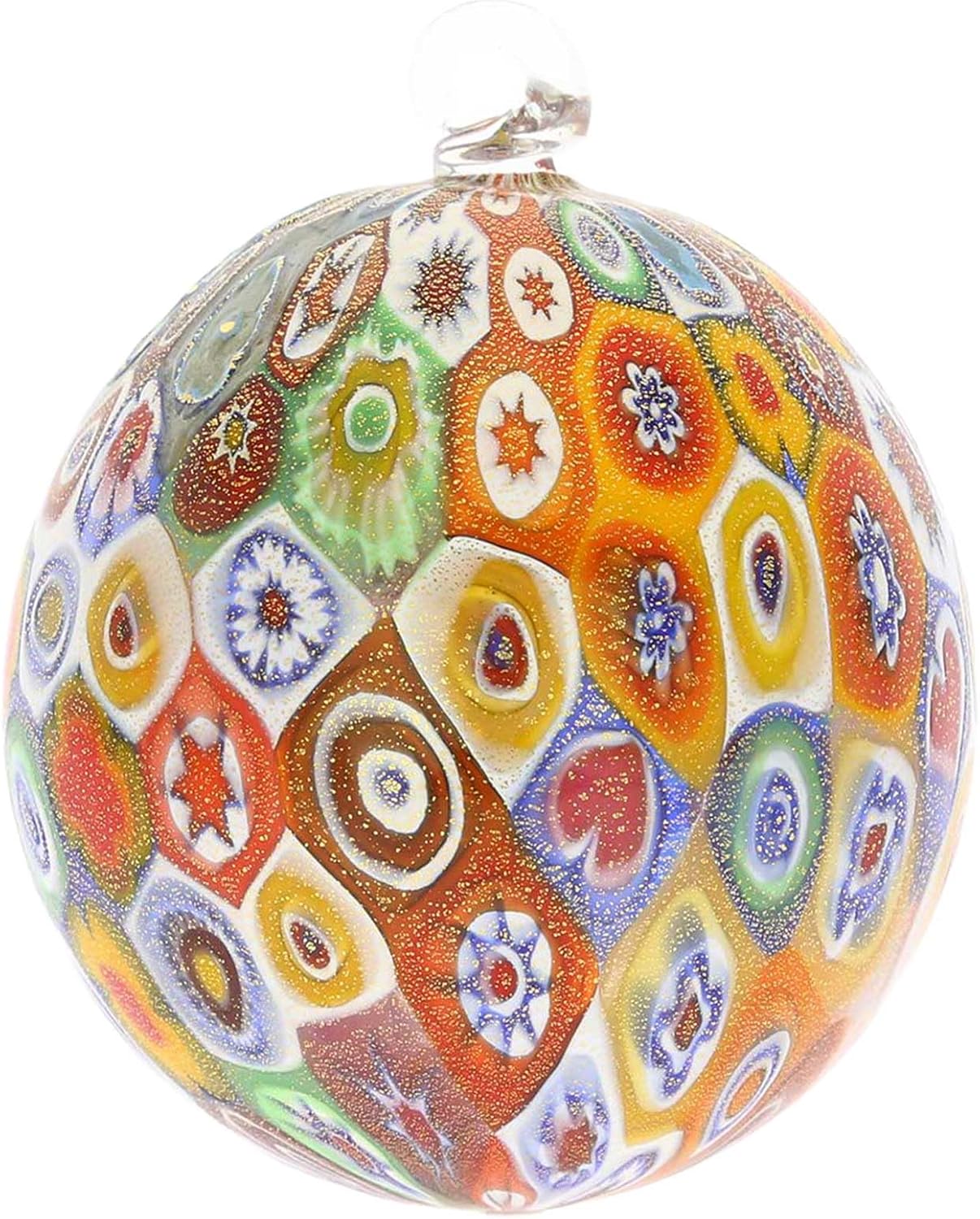 Glass Of Venice Murano Glass Christmas Ornament - Gold Millefiori