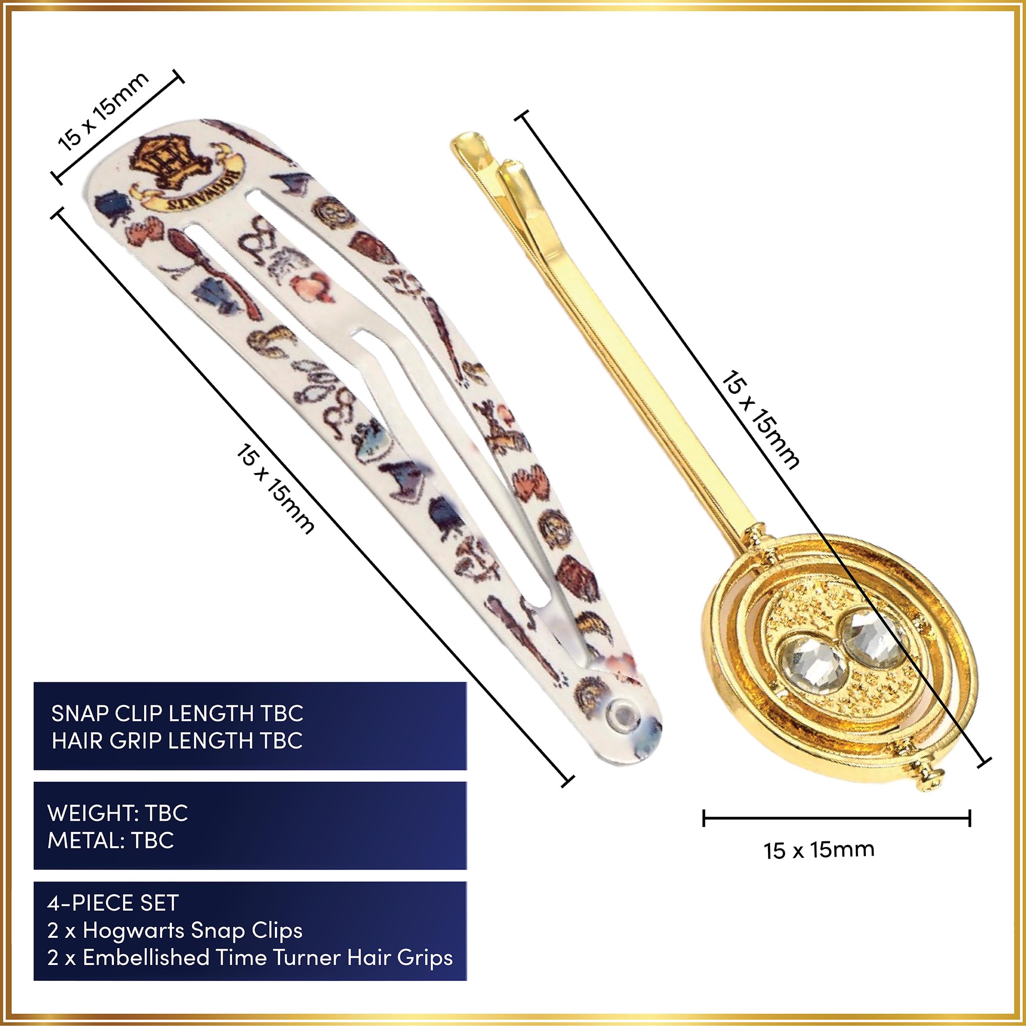 Harry Potter Oficjalny zestaw spinek do włosów z napisem "Time Turner" firmy The Carat Shop