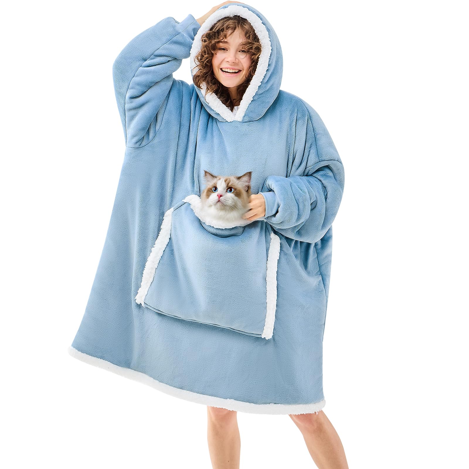 Amazon.com: JOYWOO Wearable Blanket Hoodie,Oversized Cat Lovers