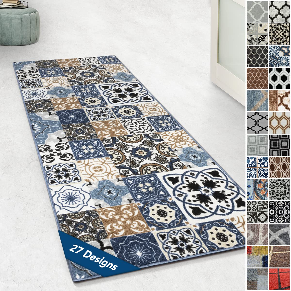 Design Carpet Runner Rug Floor Mat, Non Slip Runner Mat for Kitchen Hallway Living Room Bedroom Vintage Ornament Classic Modern Design (80 x 400 cm, St. Davids) — image 1