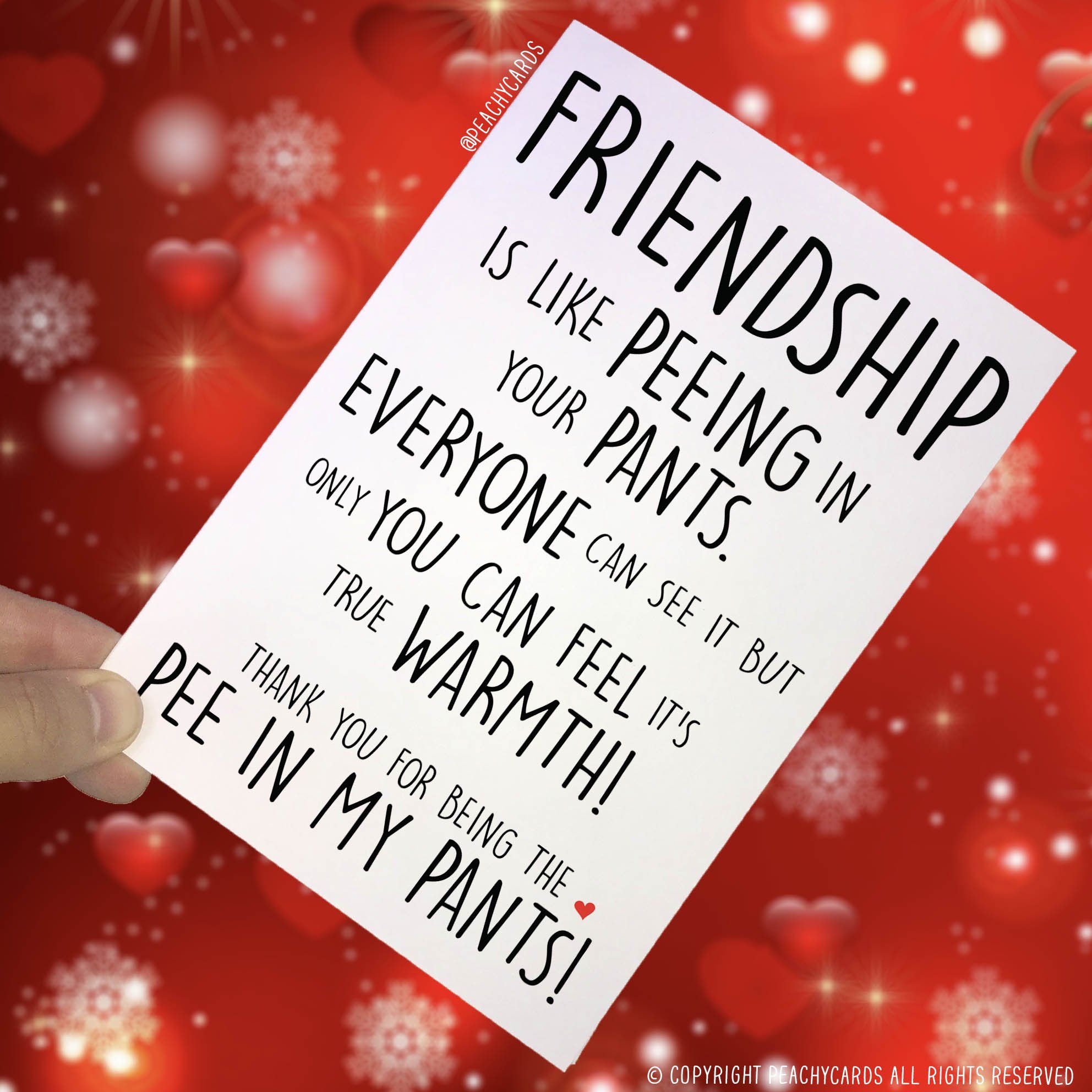 Buy Peachy Antics Friendship Is Like Peeing In Your Pants Funny Greeting Card Happy Birthday Best Friend Bff Novelty Card Friendship Card Thank You Card Pc141 Online At Desertcart India