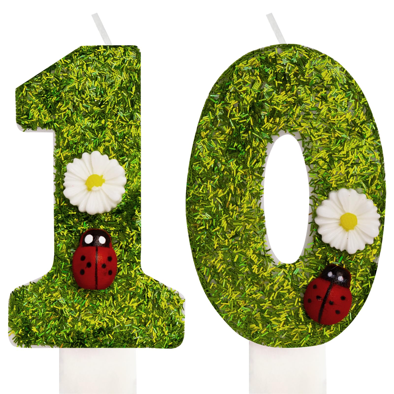 Ladybug Birthday Candles Ladybug Themed 10th Cake Toppers Candle for Insect Ladybird Theme Birthday Party Decorations Supplies