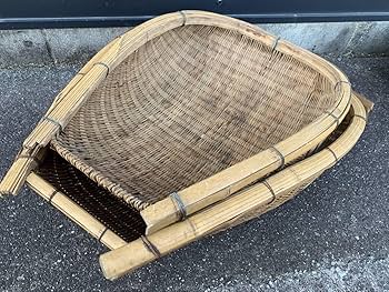 Amazon.co.jp: 箕手箕み農具竹かごかござる古道具古民具農業穀物