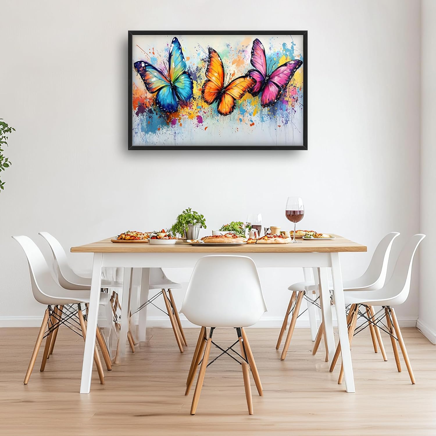 Extra Large Wall Art for Living Room Framed, Butterfly Oversized Wall Decor Pictures, Colorful Butterfly Canvas Print Painting, Framed Artwork Bedroom Office Home Decor 24"x36"